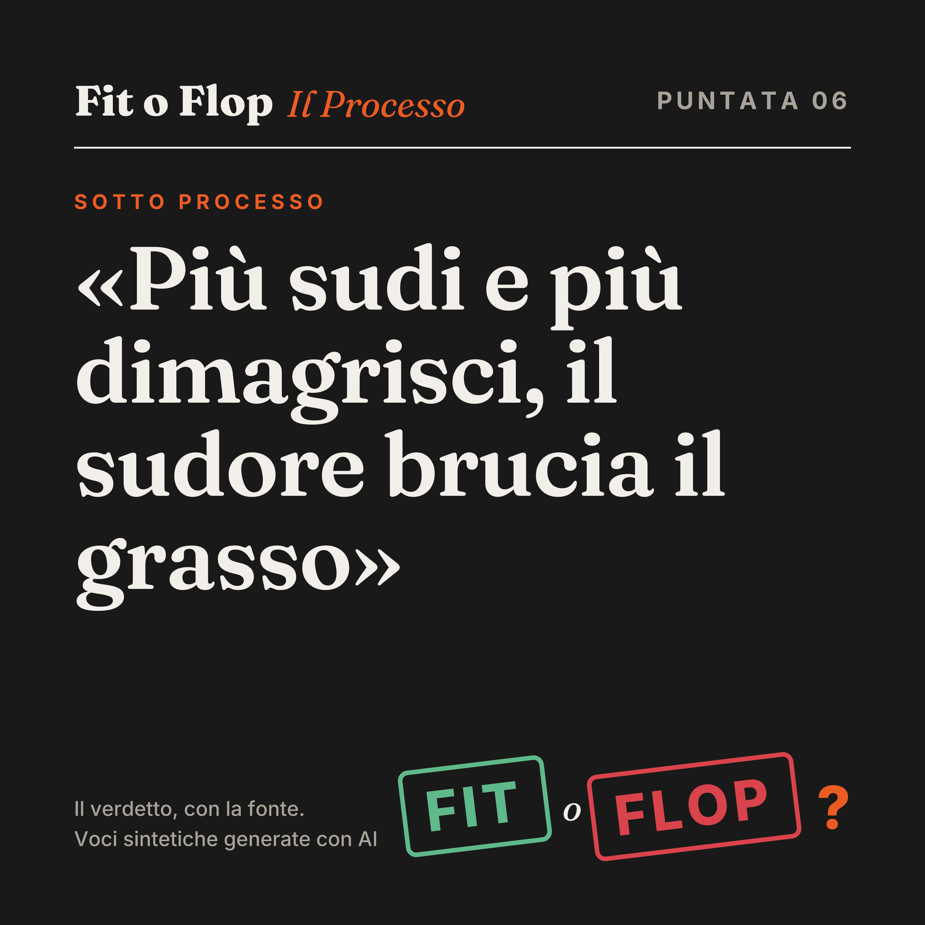 Copertina: Più sudi e più dimagrisci, il sudore brucia il grasso